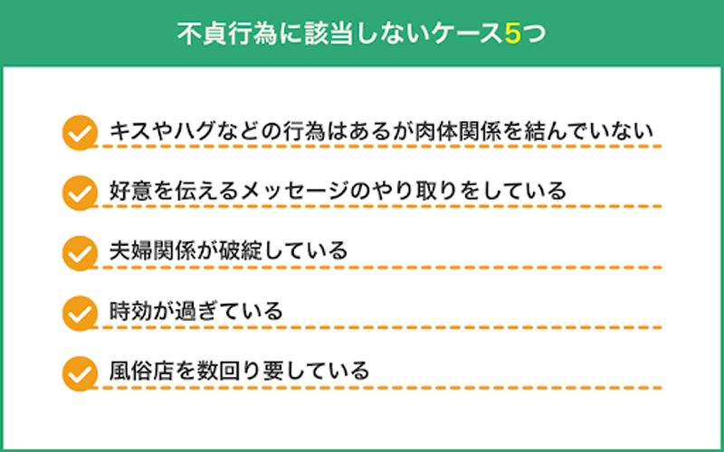 不貞行為に該当しないケース5つ