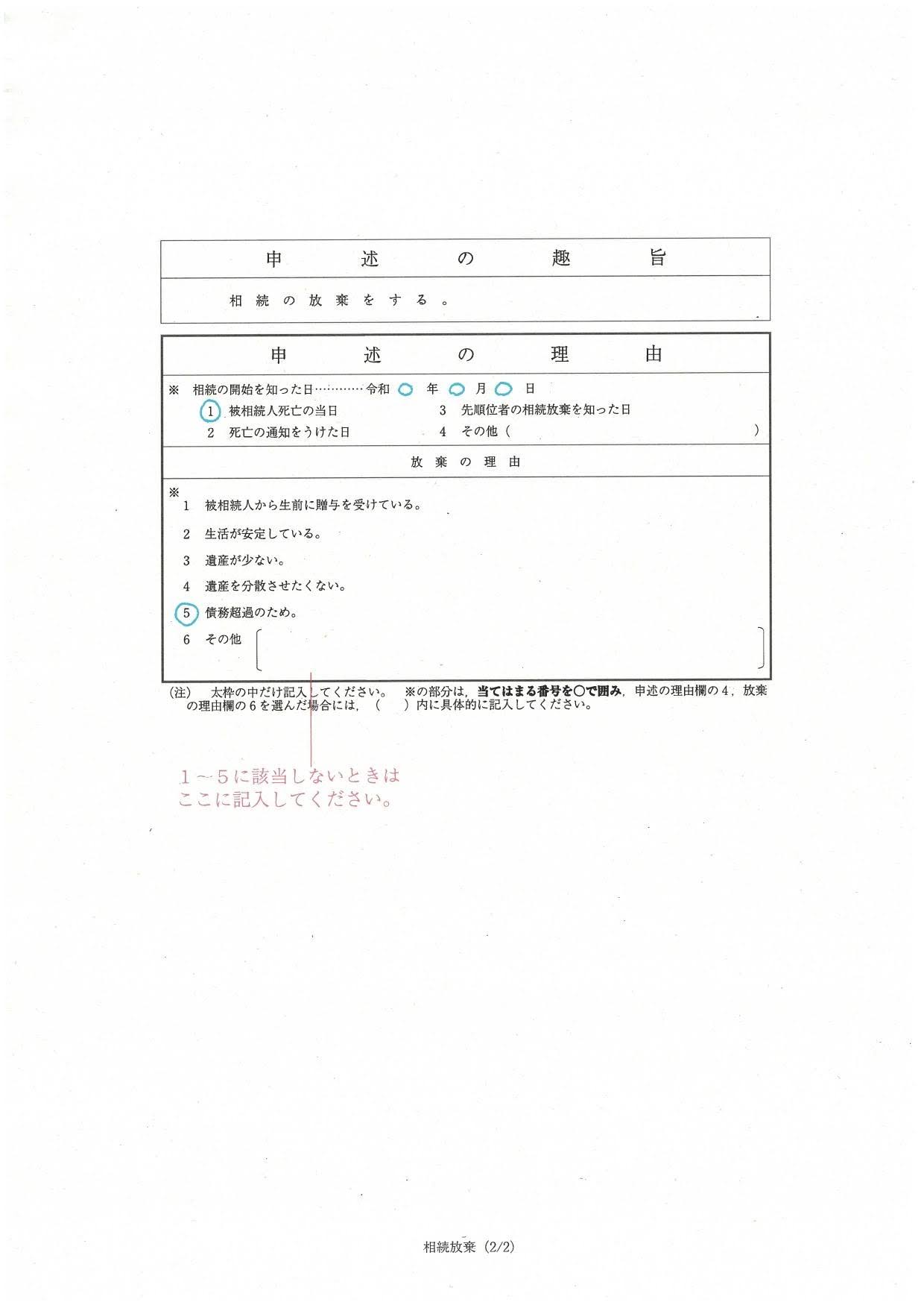 申述書